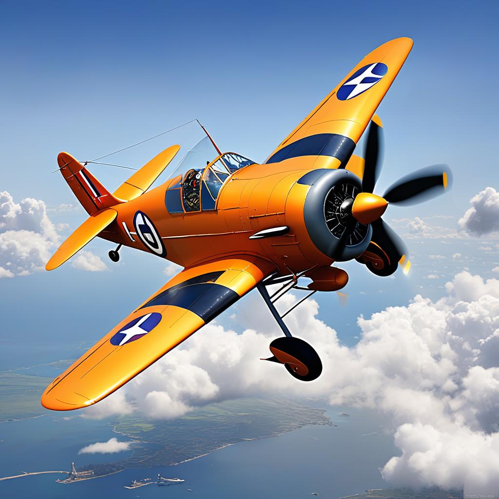  orange monkey flying a ww2 plane, award winning, professional, highly detailed, masterpiece