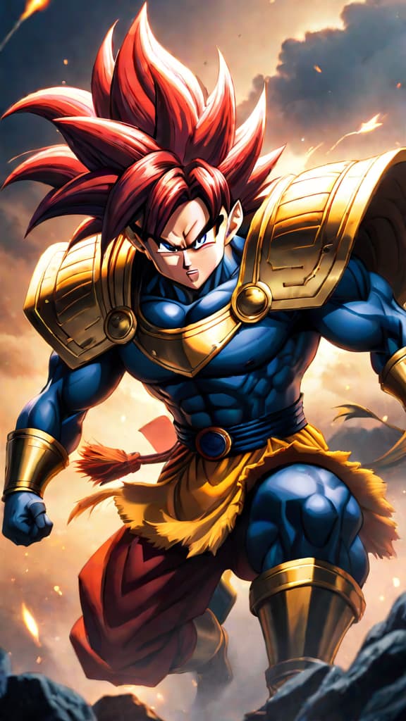  anime art: yamoshi, the legendary saiyan warrior, overwhelmed by evil saiyans in a fierce battle. hyperrealistic, full body, detailed clothing, highly detailed, cinematic lighting, stunningly beautiful, intricate, sharp focus, f/1. 8, 85mm, (centered image composition), (professionally color graded), ((bright soft diffused light)), volumetric fog, trending on instagram, trending on tumblr, HDR 4K, 8K