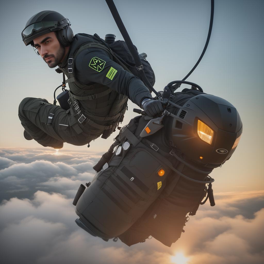  Toxic parachute hyperrealistic, full body, detailed clothing, highly detailed, cinematic lighting, stunningly beautiful, intricate, sharp focus, f/1. 8, 85mm, (centered image composition), (professionally color graded), ((bright soft diffused light)), volumetric fog, trending on instagram, trending on tumblr, HDR 4K, 8K