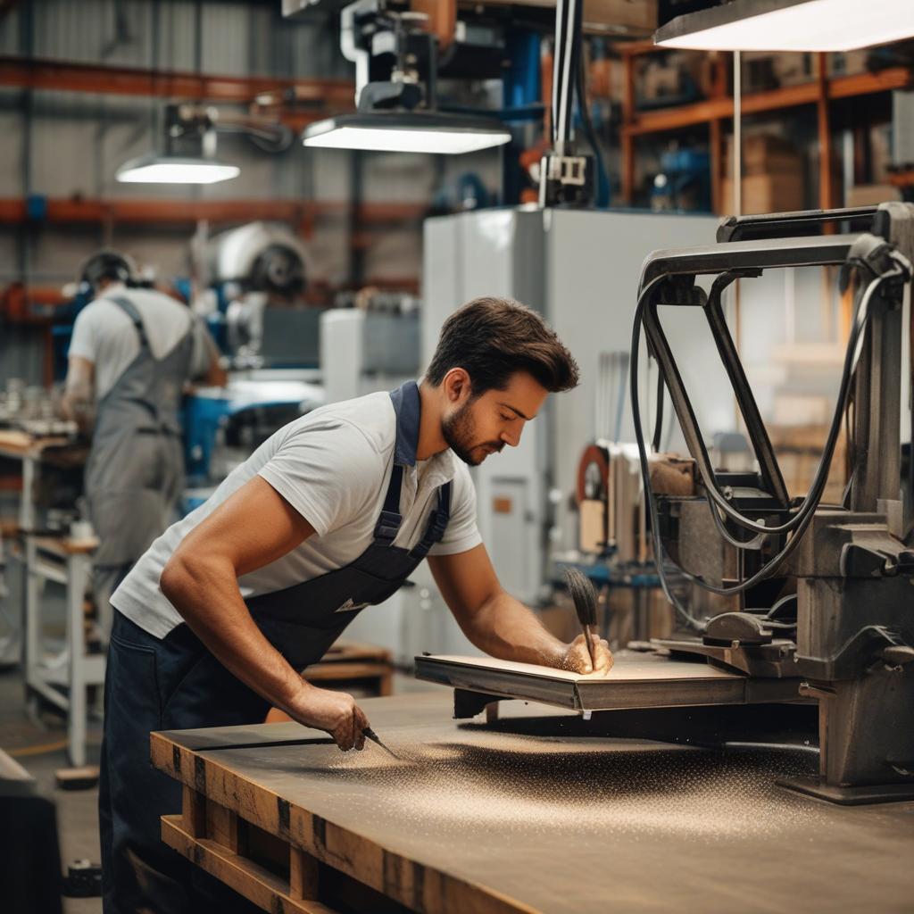  masterpiece, best quality,Dressed in dust-free clothing, working in the workshop, someone operating the equipment, someone delivering the product