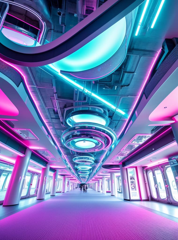  walking pov into futuristic sex city in color