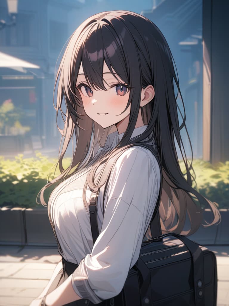  long black hair, beautiful, smiling, from the front, masterpiece, best quality,8k,ultra detailed,high resolution,an extremely delicate and beautiful,hyper detail