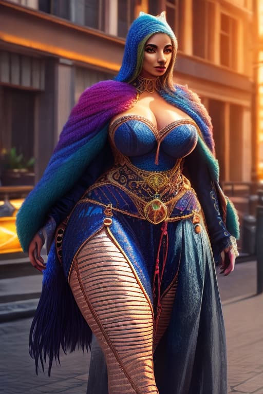  A Brazilian who is thicc hyperrealistic, full body, detailed clothing, highly detailed, cinematic lighting, stunningly beautiful, intricate, sharp focus, f/1. 8, 85mm, (centered image composition), (professionally color graded), ((bright soft diffused light)), volumetric fog, trending on instagram, trending on tumblr, HDR 4K, 8K
