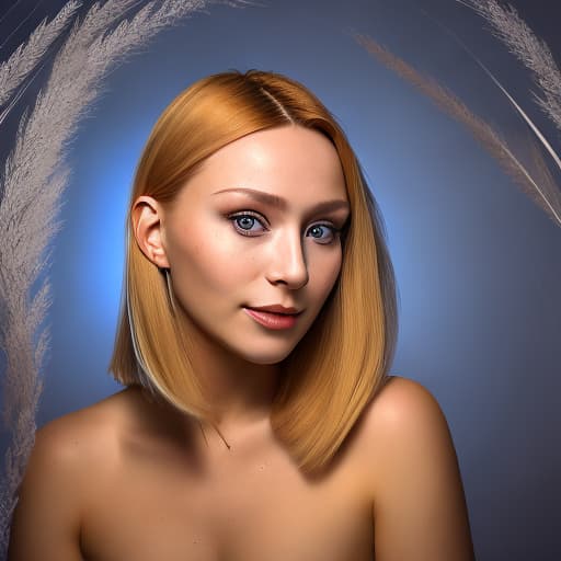 portrait+ style Russian queer TV actress blonde female face