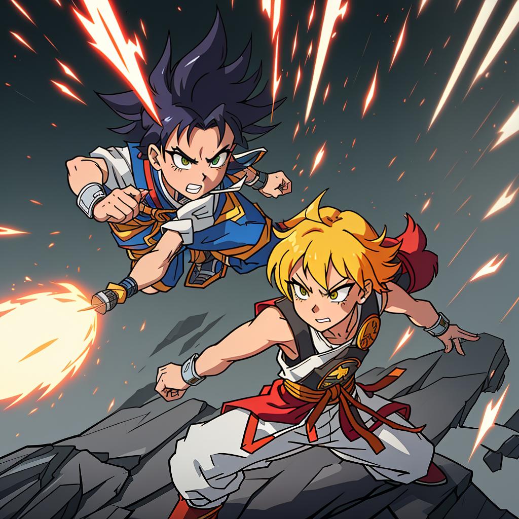  a warrior with spiky hair and a martial arts gi, in the energetic and exaggerated style of akira toriyama, with vibrant colors and dynamic action lines. hyperrealistic, full body, detailed clothing, highly detailed, cinematic lighting, stunningly beautiful, intricate, sharp focus, f/1. 8, 85mm, (centered image composition), (professionally color graded), ((bright soft diffused light)), volumetric fog, trending on instagram, trending on tumblr, HDR 4K, 8K