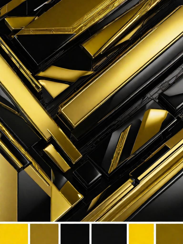  Golden yellow and sleek black color palette, captivating and inviting expression, exuding elegance and charm, magnetic beauty, intricate details, high contrast, luxurious feel, digital art, female, glossy finish, striking composition, dynamic lighting to enhance features.