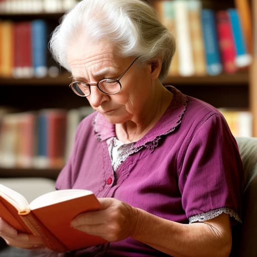  old woman reading a book