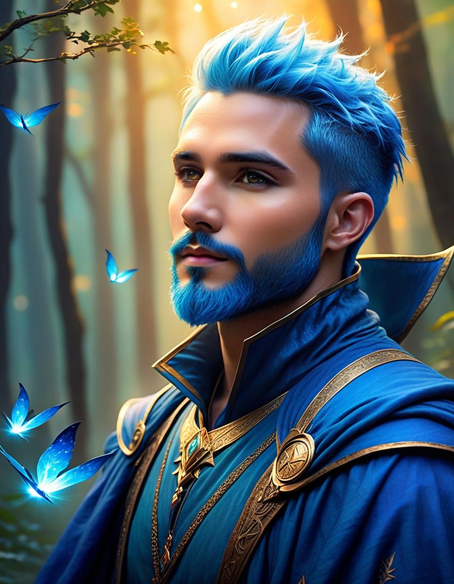  ethereal fantasy concept art of genazi air, man, stubble on the face, beard, rough facial features. scar on the face, short hairstyle, blue hair, air magician, sorcerer, fully body, 8k,hdr, masterpiece, hyperrealisme, extreme detalied, . magnificent, celestial, ethereal, painterly, epic, majestic, magical, fantasy art, cover art, dreamy, perfecteyes, hkmagic