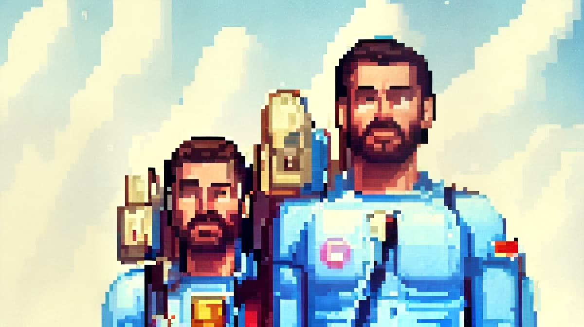  Man on the moon, pixel art style, pixel hyperrealistic, full body, detailed clothing, highly detailed, cinematic lighting, stunningly beautiful, intricate, sharp focus, f/1. 8, 85mm, (centered image composition), (professionally color graded), ((bright soft diffused light)), volumetric fog, trending on instagram, trending on tumblr, HDR 4K, 8K