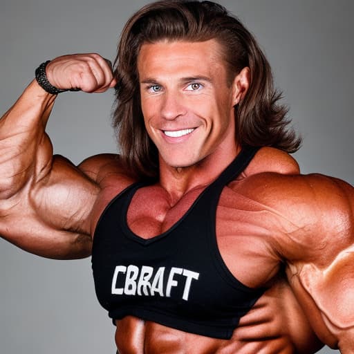 portrait+ style IFBB superstar bodybuilder brunette hunk dude face