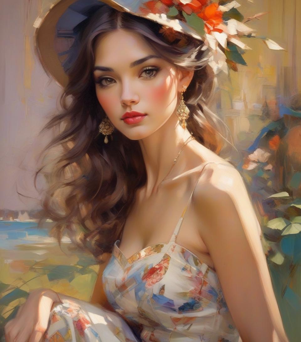  portait of a beautiful woman, a masterwork detail quality line and developed, add featured alluring illusions, adorable hybrid painting, deep oriental tones, randomly placed, comprehensive finely art style by carne griffith michael garmash, ivan shiskin