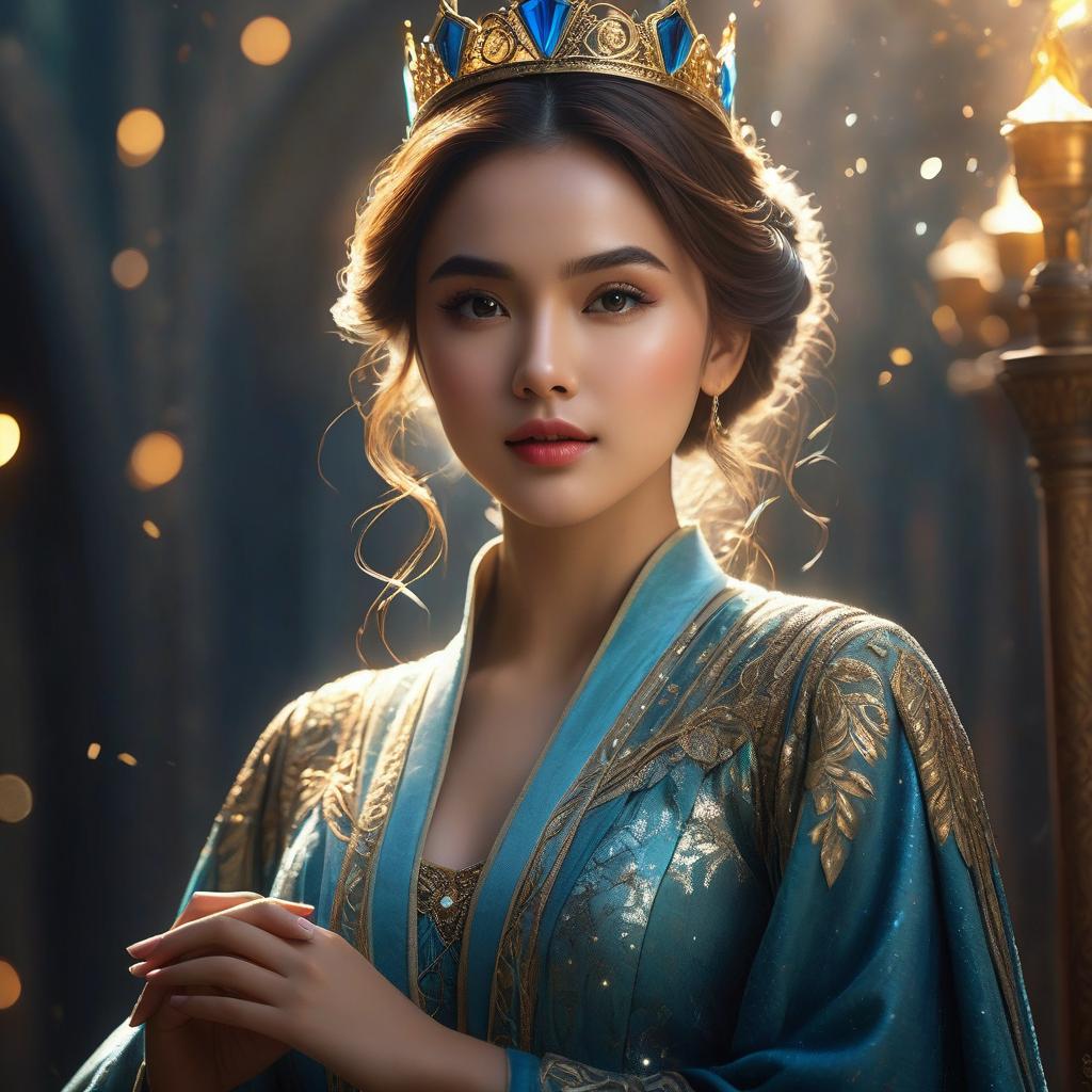  masterpiece, best quality,(princess with crown), cute , full shot body, most beautiful artwork in the world, professional majestic oil painting, trending on artstation, trending on cgsociety, intricate, high detail, sharp focus, sharp image,hd, realistic reflects, dramatic, photorealistic painting art, cationized, magician, 2, mysterious expression, magical staff or wand, magical effects like sparkles or energy, flowing thin robes or enchanting attire, magical creatures or mystical background,rim lighting, side lighting, cinematic light, ultra high res, 8k uhd, film grain, best shadow, delicate, raw, light particles, detailed skin texture, detailed cloth texture, beautifully detailed face, intricate details, ultra