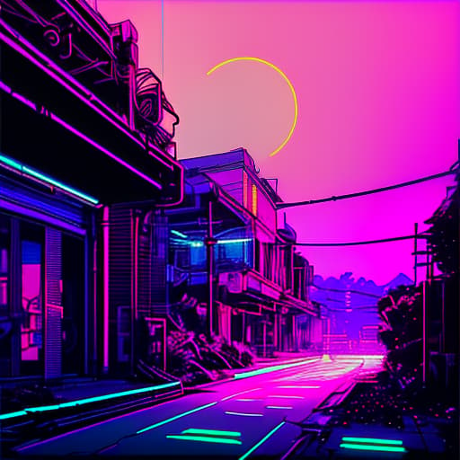 nvinkpunk moonrise, ((cinematic lighting)), (glowing), ((dramatic lighting)), ((beautiful detailed glow)), intricate detail, lens flare, backlighting, (neon lights:1.6)