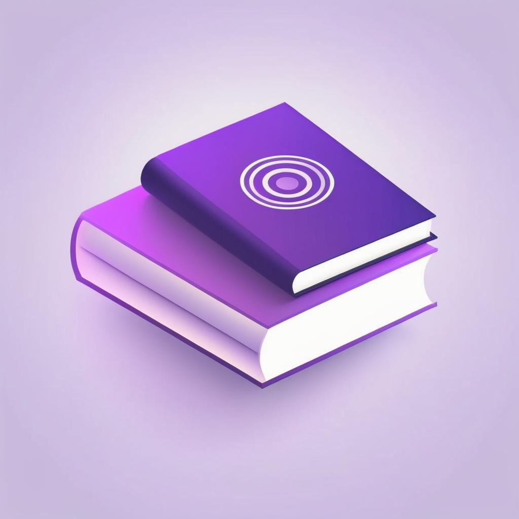  logo, book with sounds, minimalist, purple gradient hyperrealistic, full body, detailed clothing, highly detailed, cinematic lighting, stunningly beautiful, intricate, sharp focus, f/1. 8, 85mm, (centered image composition), (professionally color graded), ((bright soft diffused light)), volumetric fog, trending on instagram, trending on tumblr, HDR 4K, 8K