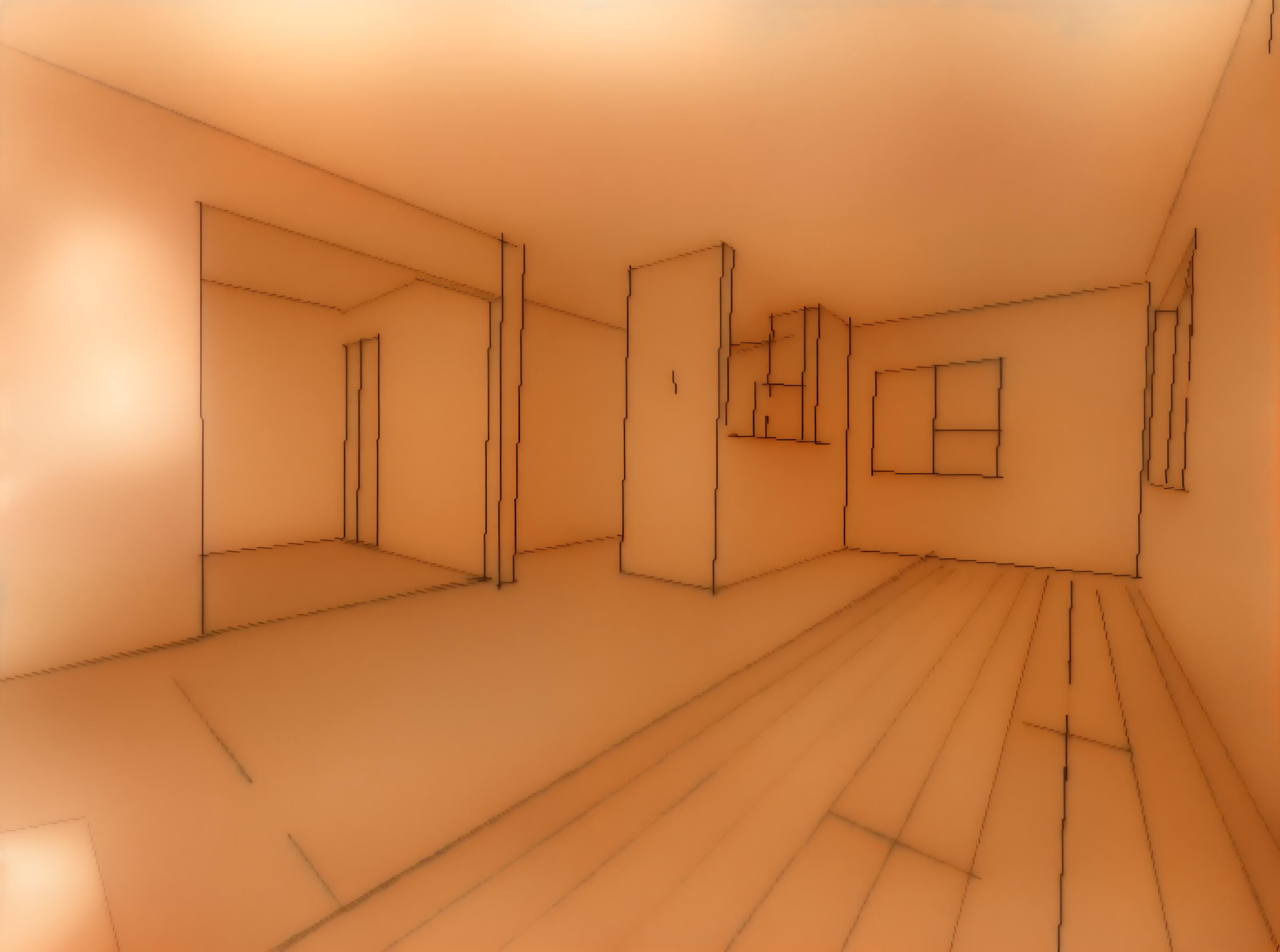  room interior, add random interior objects to the empty room, keep same room layout