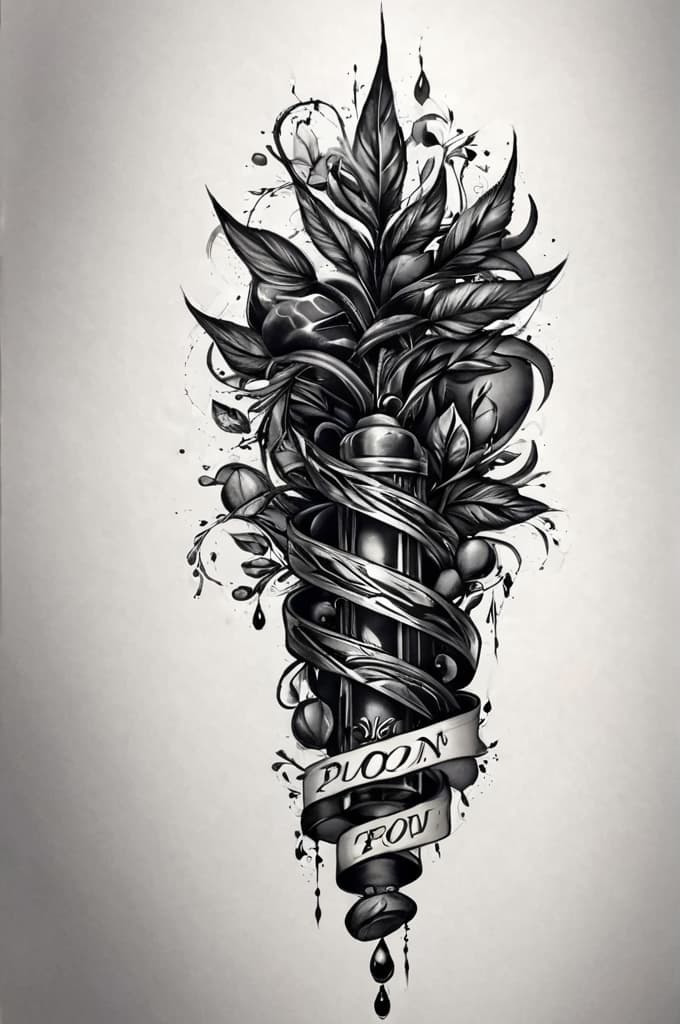  poison tree wrapped around forearm , (tattoo sketch:1.25), drawing