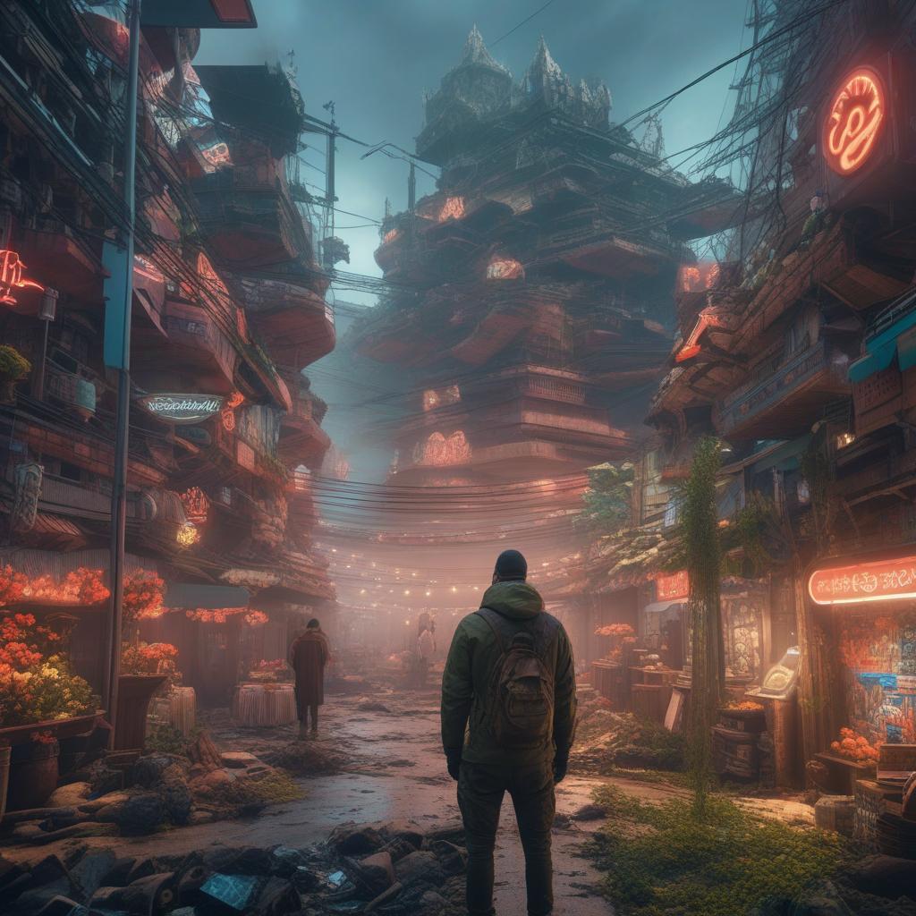  an epic album cover, splicor and aphex twin with a dystopian feel., ((anime)) hyperrealistic, full body, detailed clothing, highly detailed, cinematic lighting, stunningly beautiful, intricate, sharp focus, f/1. 8, 85mm, (centered image composition), (professionally color graded), ((bright soft diffused light)), volumetric fog, trending on instagram, trending on tumblr, HDR 4K, 8K