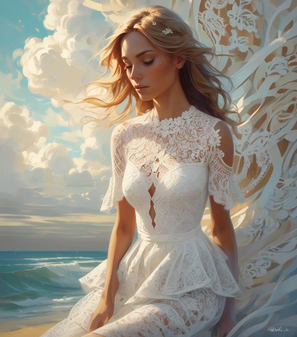  white lace, by rhads, best quality, masterpiece, very aesthetic, perfect composition, intricate details, ultra detailed