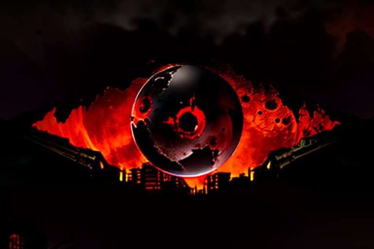  (dark shot:1.1), epic realistic, Logo with an eye hidden behind a blood red moon in a destroyed city, moral decay, drugs, murders, more blood, alcohol, debauchery, decay, disillusionment, falling civilization, darkness, oppression, decay, disappointment, depravity., faded, (neutral colors:1.2), (hdr:1.4), (muted colors:1.2), hyperdetailed, (artstation:1.4), cinematic, warm lights, dramatic light, (intricate details:1.1), complex background, (rutkowski:0.66), (teal and orange:0.4) hyperrealistic, full body, detailed clothing, highly detailed, cinematic lighting, stunningly beautiful, intricate, sharp focus, f/1. 8, 85mm, (centered image composition), (professionally color graded), ((bright soft diffused light)), volumetric fog, trending on instagram, trending on tumblr, HDR 4K, 8K