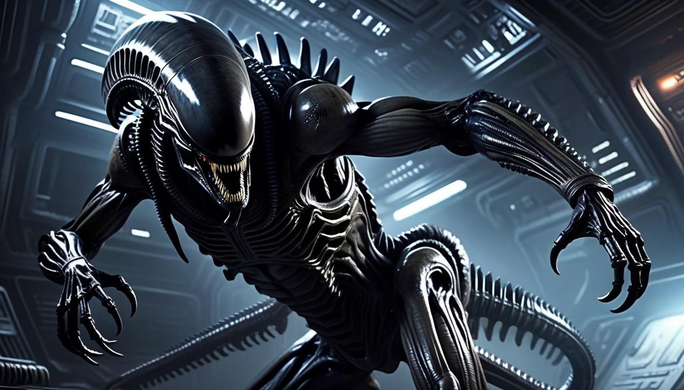  xenomorph, monster, space, realism, horror, bio, mechanics, ancient egypt