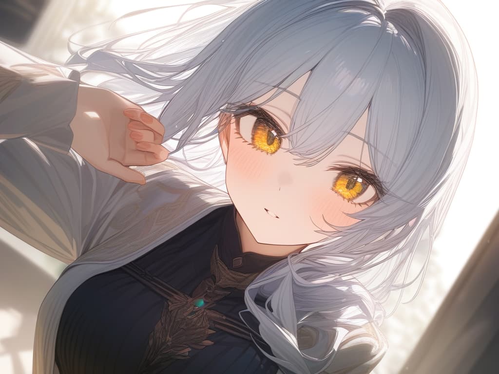  girl, eroi, yellow eyes, white hair, masterpiece, best quality,8k,ultra detailed,high resolution,an extremely delicate and beautiful,hyper detail