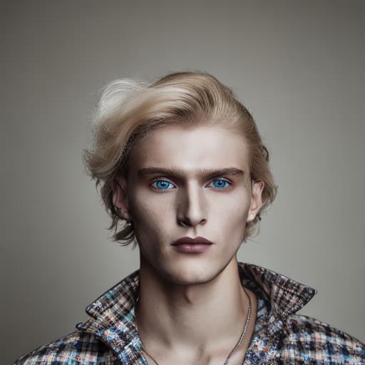 portrait+ style Russian LGBT queer fashion model blonde hunk dude face