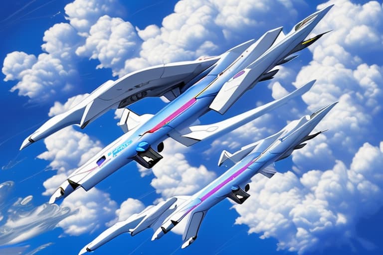  Space plane colorful clouds