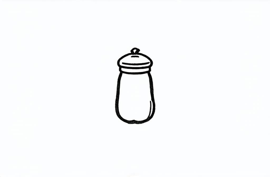  contour, very simple image in one unbroken black ink line, single line of pepper shaker, engraving illustration, icon isolated on white background ar 3:2 using a single continuous black line ink brushon white background, drawing should be created without lifting the pen, recognizable features of pepper shaker, engraving illustration, icon isolated on white background ar 3:2 in one unbroken line