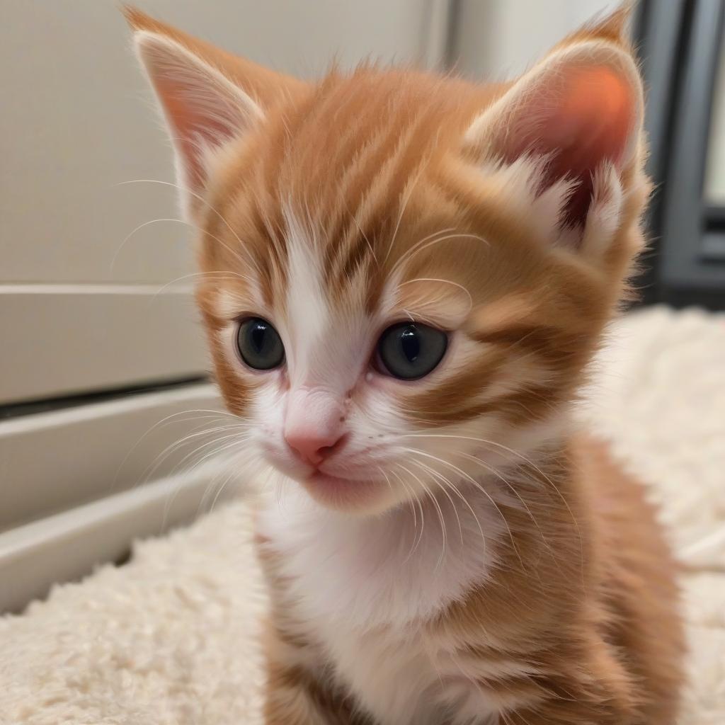  a little kitten named redhead wanted someone to take him in