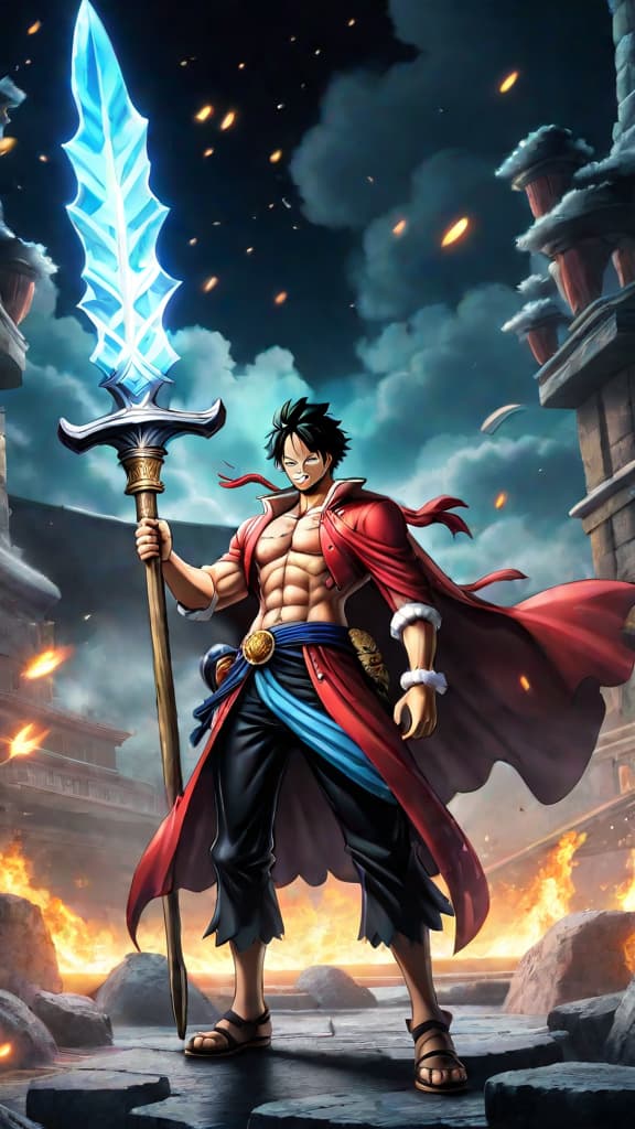  anime art of revolutionary army from one piece uncovering the ancient weapons pluton, poseidon, and uranus. hyperrealistic, full body, detailed clothing, highly detailed, cinematic lighting, stunningly beautiful, intricate, sharp focus, f/1. 8, 85mm, (centered image composition), (professionally color graded), ((bright soft diffused light)), volumetric fog, trending on instagram, trending on tumblr, HDR 4K, 8K