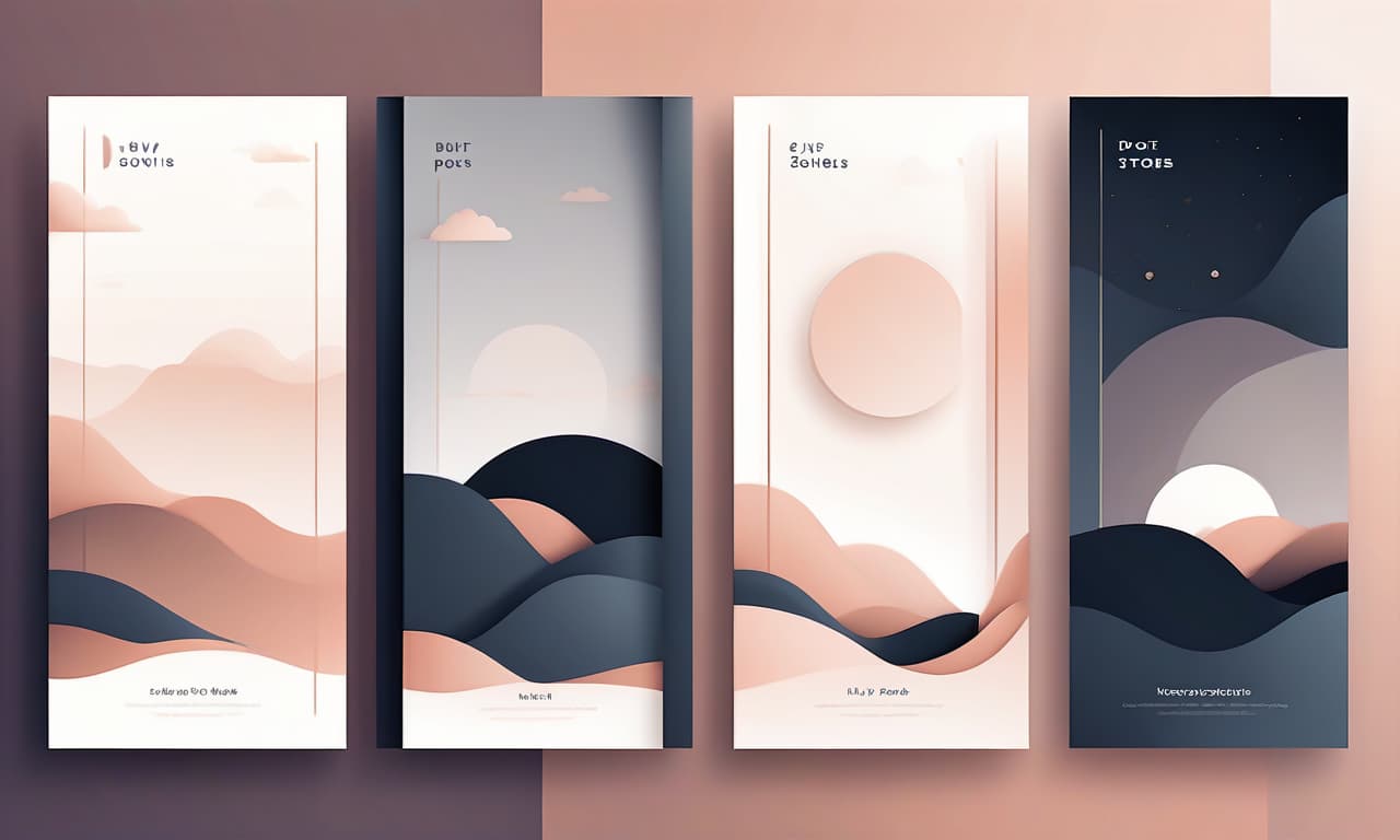  four design options minimalistic and elegant backgrounds for stories and posts in flat vector style. proportions 9:16.