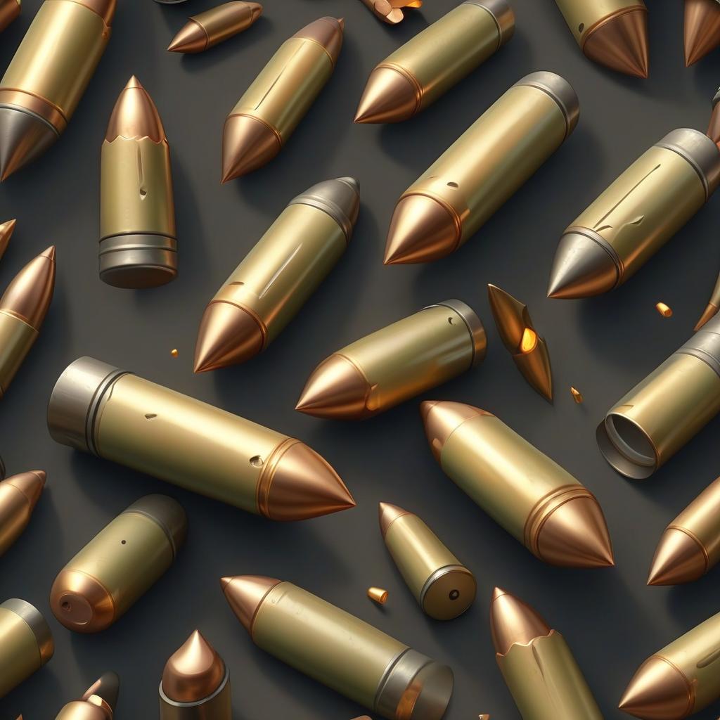  hyperrealistic art bullet icon for playing cartoon style. bullets fall down . extremely high resolution details, photographic, realism pushed to extreme, fine texture, incredibly lifelike