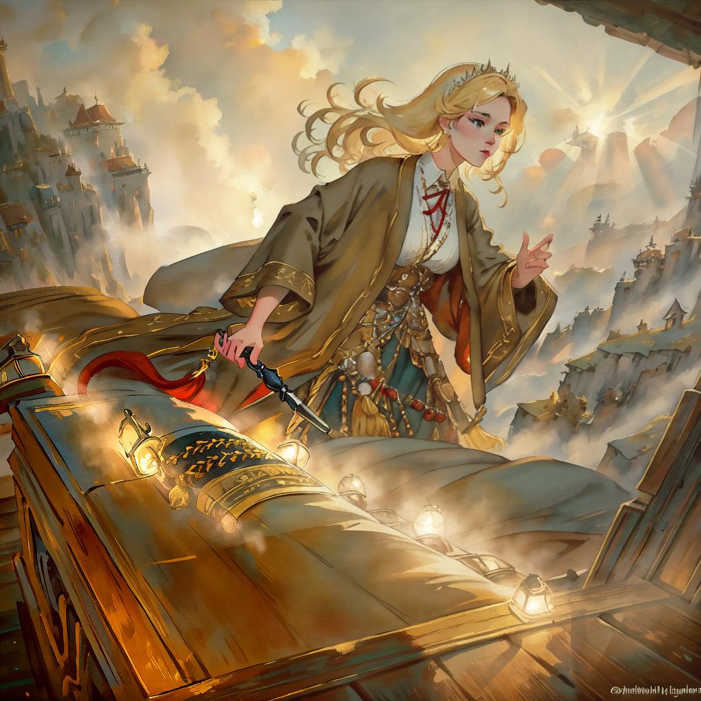  A masterpiece in Hergé comic style, A drunk blonde pirate , detailed clothing, highly detailed, cinematic lighting, stunningly beautiful, intricate, sharp focus, f/1. 8, 85mm, (centered image composition), (professionally color graded), ((bright soft diffused light)), volumetric fog, trending on instagram, trending on tumblr, HDR 4K, 8K hyperrealistic, full body, detailed clothing, highly detailed, cinematic lighting, stunningly beautiful, intricate, sharp focus, f/1. 8, 85mm, (centered image composition), (professionally color graded), ((bright soft diffused light)), volumetric fog, trending on instagram, trending on tumblr, HDR 4K, 8K