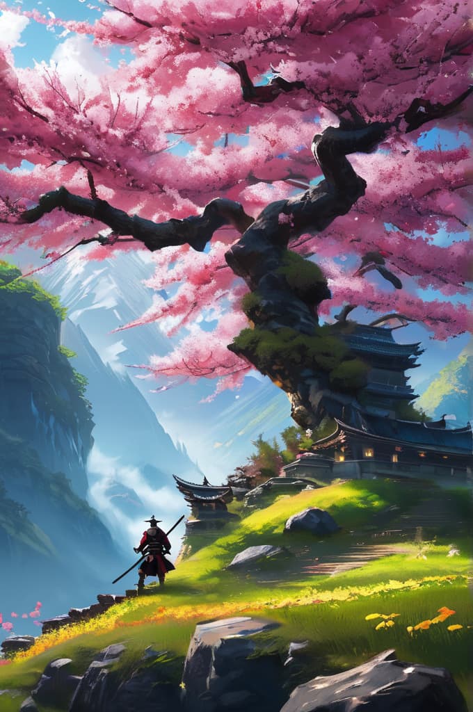  samurai blossom tree, 4k