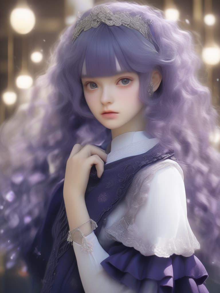  purple hair, white skin, plump, short hair, bangs, mischievous, black eyes, heart, skirt, menhera, masterpiece, best quality,8k,ultra detailed,high resolution,an extremely delicate and beautiful,hyper detail