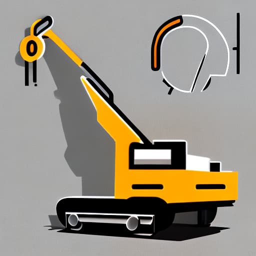  Make a logo with construction machines like a crane holding "h" letter and write HOM