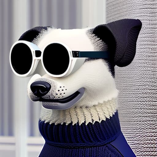 wa-vy style a dog wearing glasses 🤓 hyperrealistic, full body, detailed clothing, highly detailed, cinematic lighting, stunningly beautiful, intricate, sharp focus, f/1. 8, 85mm, (centered image composition), (professionally color graded), ((bright soft diffused light)), volumetric fog, trending on instagram, trending on tumblr, HDR 4K, 8K