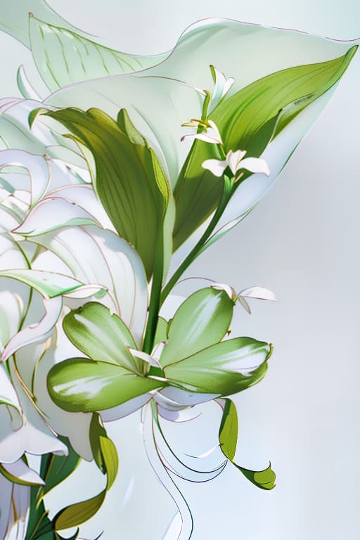  lily of the valleyvtied with a green ribbon on a plain white background hyperrealistic, full body, detailed clothing, highly detailed, cinematic lighting, stunningly beautiful, intricate, sharp focus, f/1. 8, 85mm, (centered image composition), (professionally color graded), ((bright soft diffused light)), volumetric fog, trending on instagram, trending on tumblr, HDR 4K, 8K