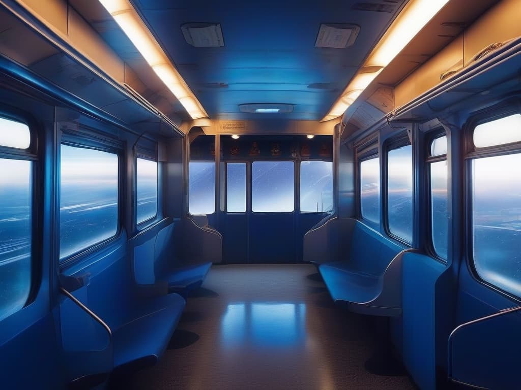  galaxy, empty train, space, scenery