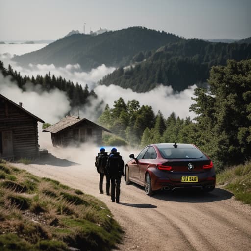  BMW AVEC UNE MAISON EN FEU ET DES PERSONNE QUI TOMBE DE LA MAISON Apply the Following Styles Dystopian Art hyperrealistic, full body, detailed clothing, highly detailed, cinematic lighting, stunningly beautiful, intricate, sharp focus, f/1. 8, 85mm, (centered image composition), (professionally color graded), ((bright soft diffused light)), volumetric fog, trending on instagram, trending on tumblr, HDR 4K, 8K