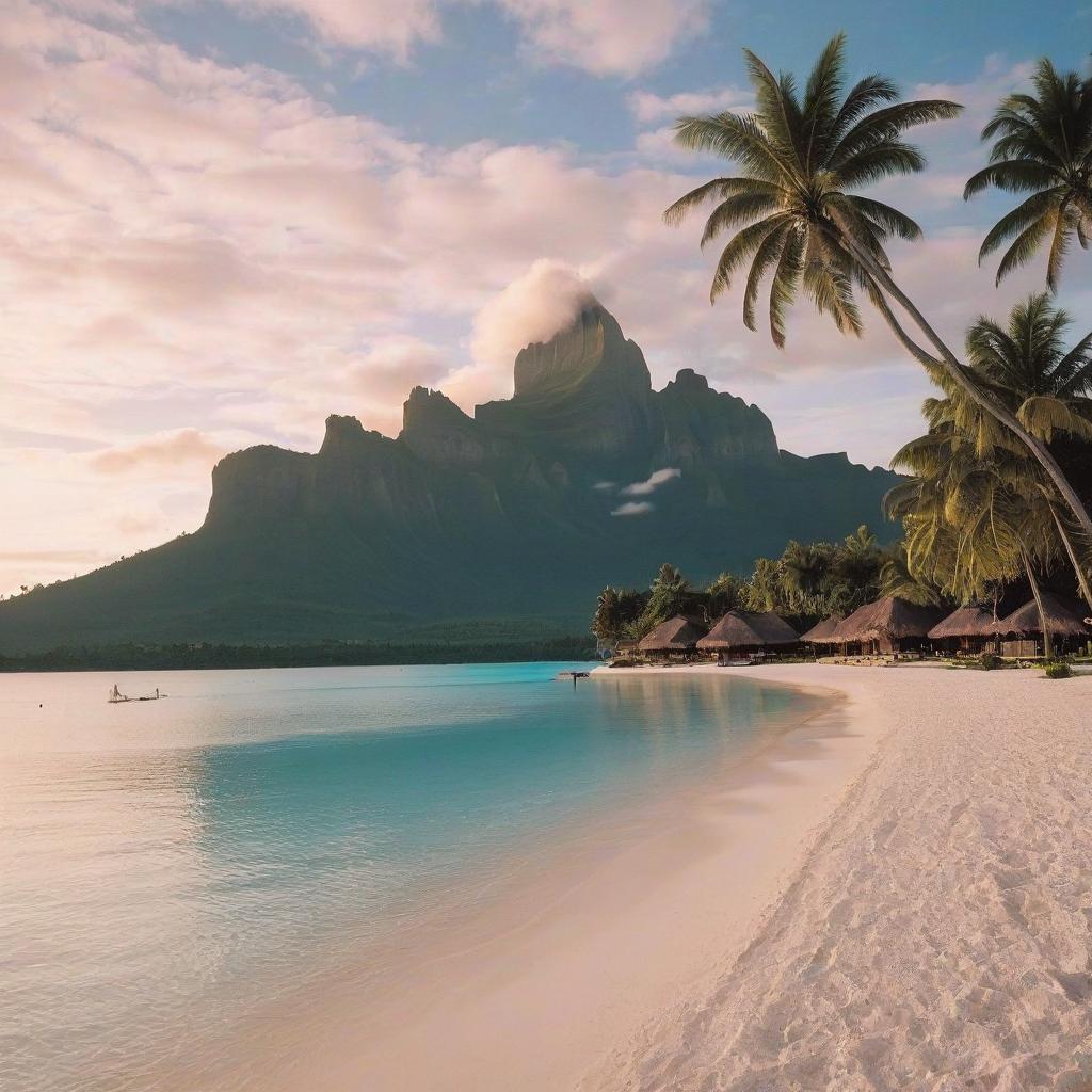  good morning on bora bora beach.