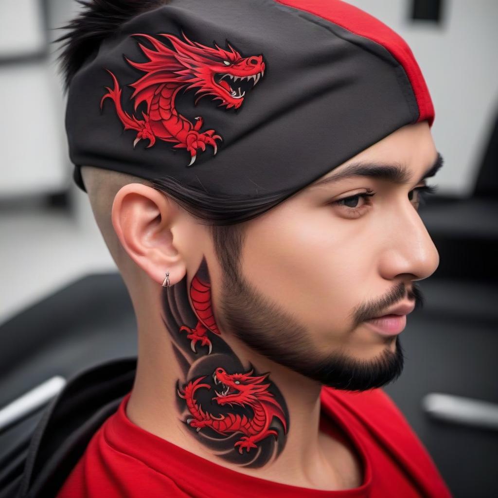  Red Fire Dragon Tattoo