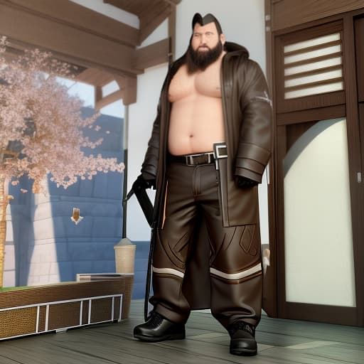  3D, deformed 2nd life size, chubby, hooded, male, beard, 2nd life size character, full body shot, Japanese, clean, crinkled eyes, fantasy, Disney style Cyber