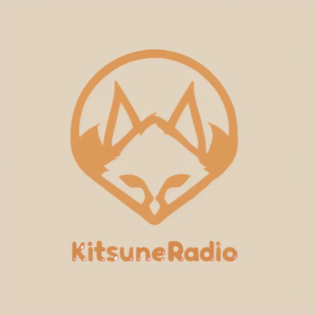  anime artwork internet radio logo, name "kitsune", lisa . anime style, key visual, vibrant, studio anime, highly detailed, sticker