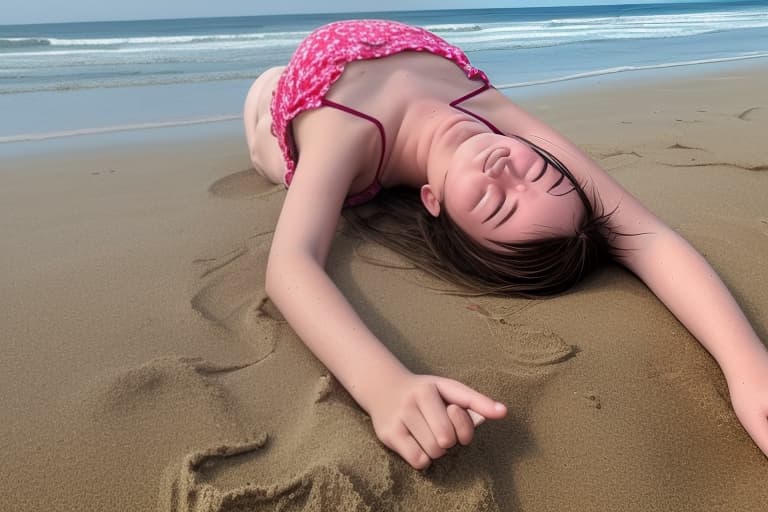  fainted girl on beach