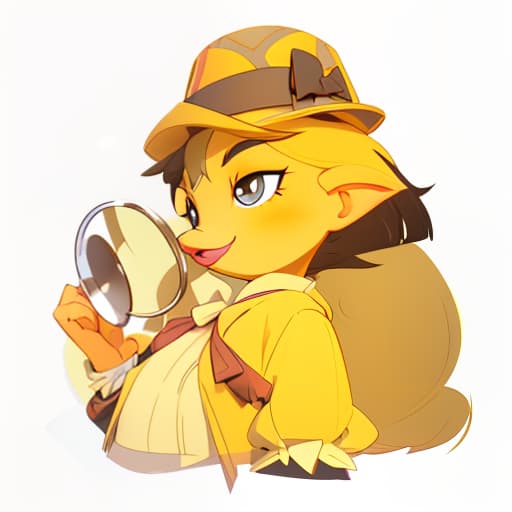 Duck. Stylized yellow duckling detective in a Sherlock Holmes hat with a magnifying glass in his hand, dressed in a trench coat and red bow tie and checkered hat, cute, fluffy, primitive shape, round, small beak, big eyes. White background. Brawl Stars Game style. Cartoon 2d gradient flat vector illustration, soft shadows. Ultra high detail, beautiful details, filigree detailing, fine detailing. Minimalism. Flat vector illustration. Colorful cartoon flat illustration., Indie game art, (Vector Art, Borderlands style, Arcane style, Cartoon style), Line art, Disctinct features, Hand drawn, Technical illustration, Graphic design, Vector graphics, High contrast, Precision artwork, Linear compositions, Scalable artwork, Digital art, cinematic s hyperrealistic, full body, detailed clothing, highly detailed, cinematic lighting, stunningly beautiful, intricate, sharp focus, f/1. 8, 85mm, (centered image composition), (professionally color graded), ((bright soft diffused light)), volumetric fog, trending on instagram, trending on tumblr, HDR 4K, 8K