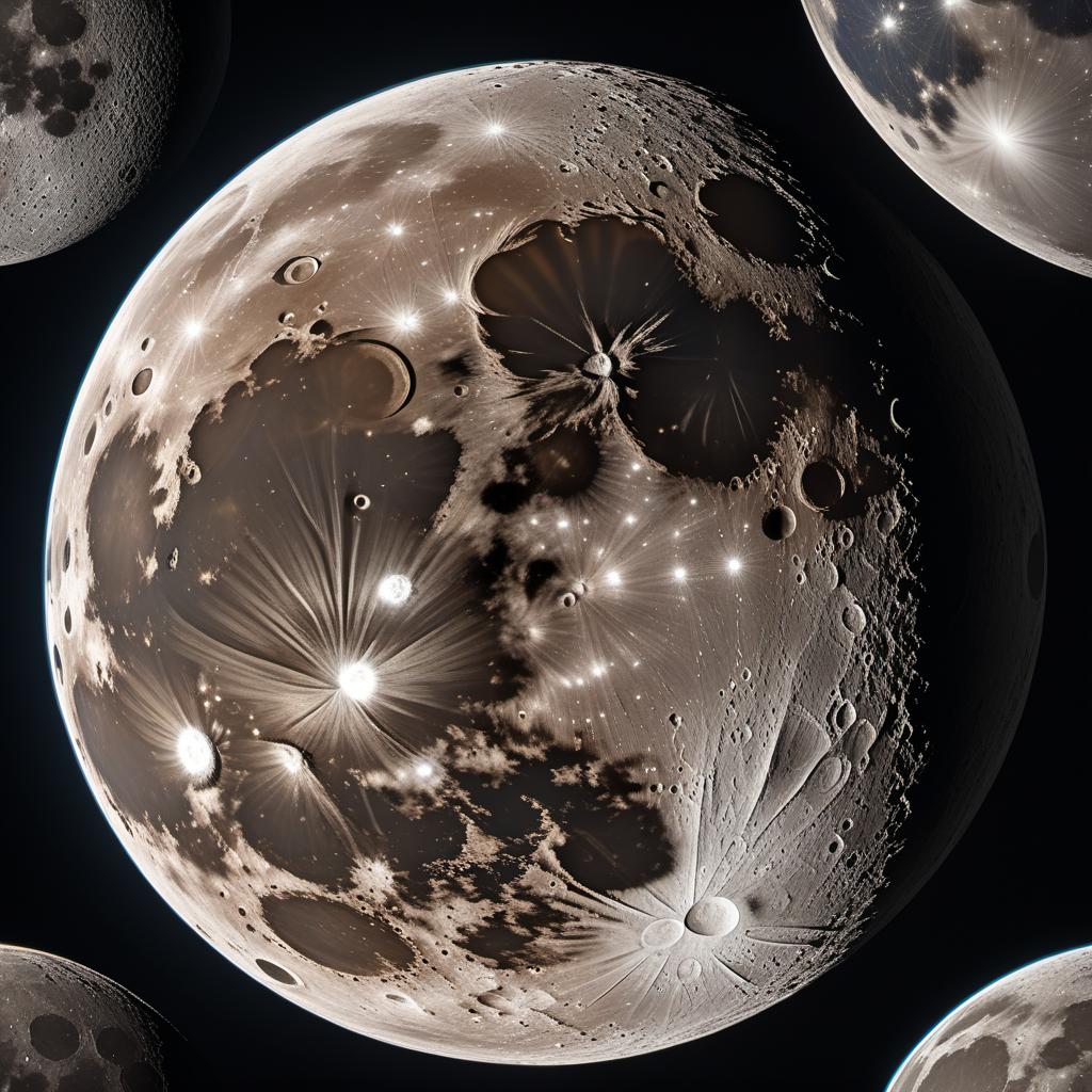  A visual representation of the Moon as seen by ancient civilizations such as the Egyptians or Greeks. The Moon is a bright, textured sphere in the night sky, exhibiting different phases from new moon to full moon. The image captures the natural appearance of the Moon with visible surface details like craters and valleys, as observed with the naked eye. hyperrealistic, full body, detailed clothing, highly detailed, cinematic lighting, stunningly beautiful, intricate, sharp focus, f/1. 8, 85mm, (centered image composition), (professionally color graded), ((bright soft diffused light)), volumetric fog, trending on instagram, trending on tumblr, HDR 4K, 8K