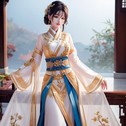  oriental, women, innocent, half body, neat traditional, korean hyperrealistic, full body, detailed clothing, highly detailed, cinematic lighting, stunningly beautiful, intricate, sharp focus, f/1. 8, 85mm, (centered image composition), (professionally color graded), ((bright soft diffused light)), volumetric fog, trending on instagram, trending on tumblr, HDR 4K, 8K