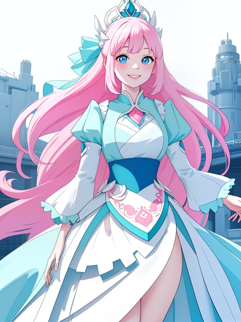  pale girl, light blue and pink, smiles, pale, shonbori, masterpiece, best quality,8k,ultra detailed,high resolution,an extremely delicate and beautiful,hyper detail