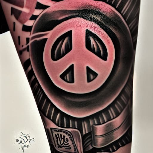  tattoo, money , peace, love